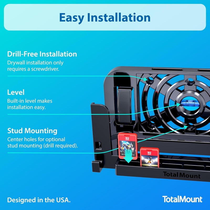 TotalMount Wall Mount for Nintendo Switch 2 (Mounts Switch 2 by TV) – Switch 2 Black - Image 3